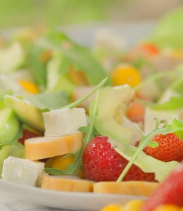 Smoked Chicken Salad with Passion fruit salad dressing smoked chicken