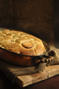 Venison Pie made with a comforting batter blanky! Venison Pie