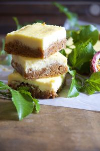 Passion fruit Cheesecake Slices