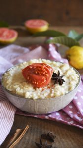 Creamy Rice Pudding with Poached Guavas Rice Pudding with Poached Guavas
