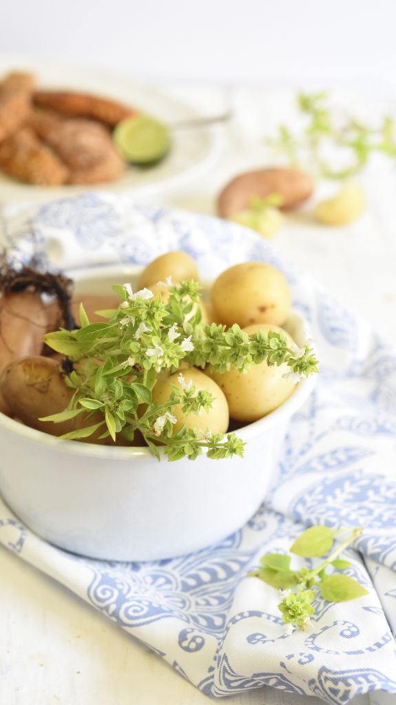 Potato Salad with Hot smoked Salmon 