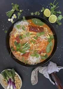 Grilled Salmon in Coconut Lime Broth