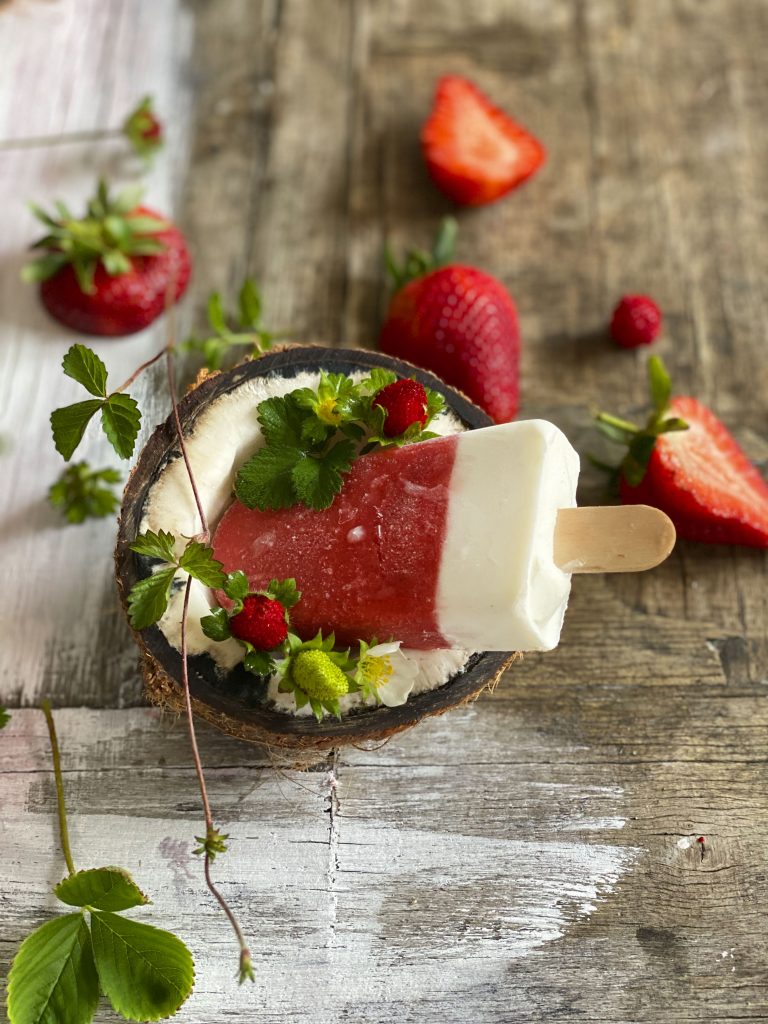 Strawberry Coconut Ice Lollies