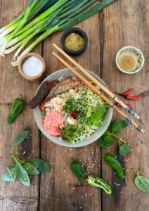 Air Fryer Salmon Rice Bowl